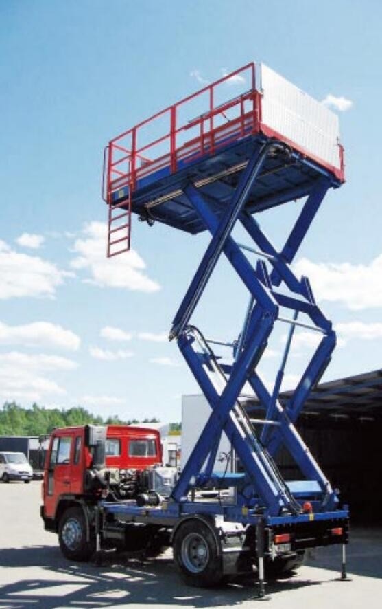 Truck-mounted scissor lift platform for airport